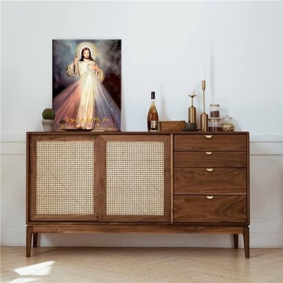 Framed Jesus Mercy wall art Canvas Decor Divine Catholic12x16(30x40cm) inch - Picture 5 of 7